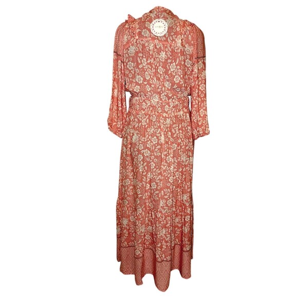 Umgee Pink Floral Prairie Border Print Tassel Tie 3/4 Sleeve Mini Dress … - Picture 7 of 7